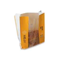 Disposable Paper Bags For Bread With Window Custom Logo Printed