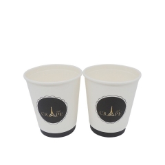 Food Grade Single Pe Coating Custom Printed Wood Pulp Paper Cup Fan