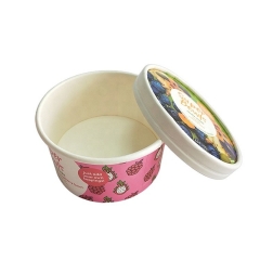 Emballage de tasse de crème glacée de tasse de yaourt glacé jetable de la crème glacée 16OZ de tasse de papier