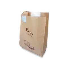 Manufacturer Bakery Brown Kraft Bread Packaging Paper Bags With Plastic Window