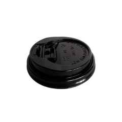 Black Disposable Paper Cup Plastic Lid