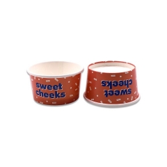 Food Grade Customised 2OZ Disposable Paper Ice Cream Cups with lid and Spoon
