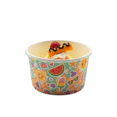Disposable Ice Cream Packaging Containers Ice Cream Bowl with Lid