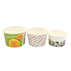Ice Cream Paper Cup Container with Lid Spoon