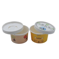 Ice Cream Cup Disposable double pe Ice Cream Paper Cup with lid