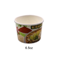 Emballage compostable de conteneur de crème glacée de conception faite sur commande de 6.5OZ avec la cuillère