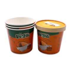 Vaso de papel desechable para helado con tapas de papel