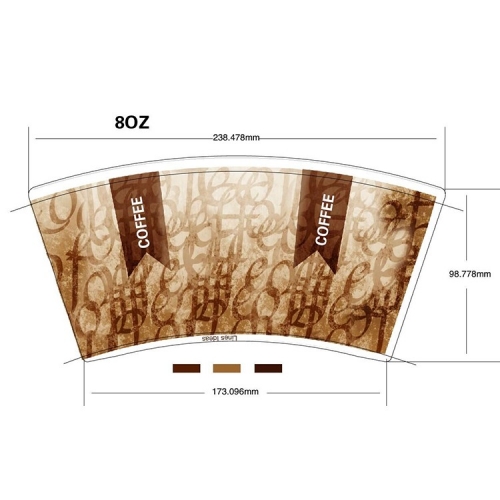Ventilador de copo de papel de impressão offset 8OZ para papel de café preço de fábrica