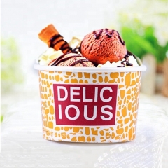 Disposable Getalo Paper Cup Custom Ice Cream Bowl With Lid