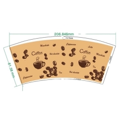 6OZ 커피 콩 디자인 종이 시트 컵 종이