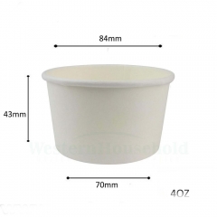 Taça de Iogurte 12OZ e Getalo Bowl Copos de Sobremesa de Papel Branco para Sorvete