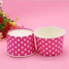 Taza de papel de helado impresa personalizada de 6OZ con tapa