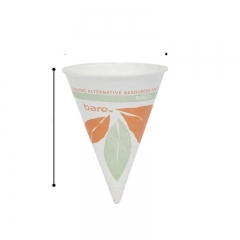 Copo de cone de papel decorativo 6OZ com borda de rolo