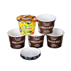 16OZ वोसा आइसक्रीम कप ढक्कन और चम्मच के साथ आइसक्रीम कंटेनर