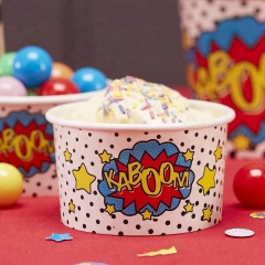 4OZ जमे हुए Gelato कप डिस्पोजेबल आइसक्रीम पेपर कप जाने के लिए