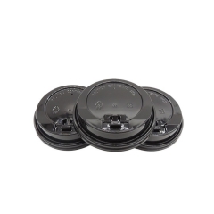 Black Disposable Paper Cup Plastic Lid