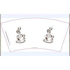 Ventaglio a tazza di carta da caffè a parete singola da 9 once di nuovo design per bere caldo