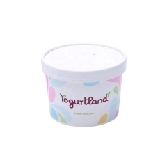 Wholesale Customization Logo Double PE Paper Roll Ice Cream Cup with Lid