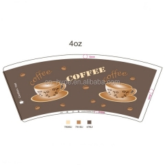 Populärer Kaffee Design Schalen Pappbecher Fan für 4OZ Pappbecher