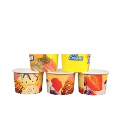 Custom Printed Ice Cream Paper Cups With Lid Spoon