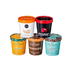 16OZ vosas ice cream cups ice cream container with lid and spoon