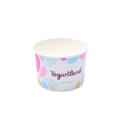 Tazza per gelato con doppio rotolo di carta PE con logo di personalizzazione all'ingrosso con coperchio