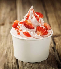 12OZ Joghurt und Getalo Bowl White Papier Dessertbecher für Eiscreme