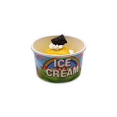 Envases de empaquetado amistosos del helado de Eco revestidos del PE doble de encargo 8OZ con la tapa