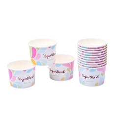 Wholesale Customization Logo Double PE Paper Roll Ice Cream Cup with Lid