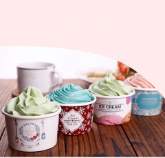 16OZ Ice Cream Container/Customized Printed Ice Cream Paper Cup With Paper Lid