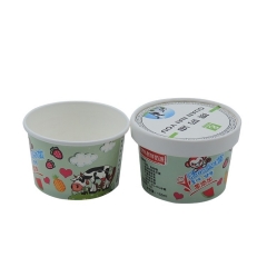 Taza de papel de helado desechable impresa personalizada