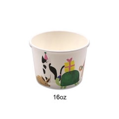 2021 Customized Logo Design Disposable 16OZ Paper Ice Cream Containers with Lid