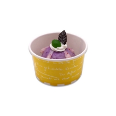 Disposable PE Coated Paper Ice Cream Cup Container Custom Printing