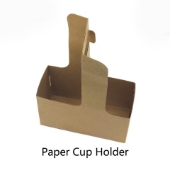 biodegradable disposable paper cup tray with 2 holes