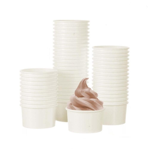 Чашки десерта белой бумаги йогурта и шара Гетало на 12 унций для мороженого