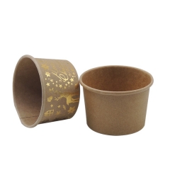 Coppa per gelato stampata in lamina d'oro da asporto tazza di carta per gelato usa e getta