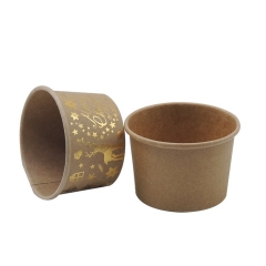 Gold Foil printed ice cream cup take away disposable ice cream paper cup