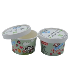 Bicchiere di carta per gelato usa e getta stampato personalizzato con coperchio