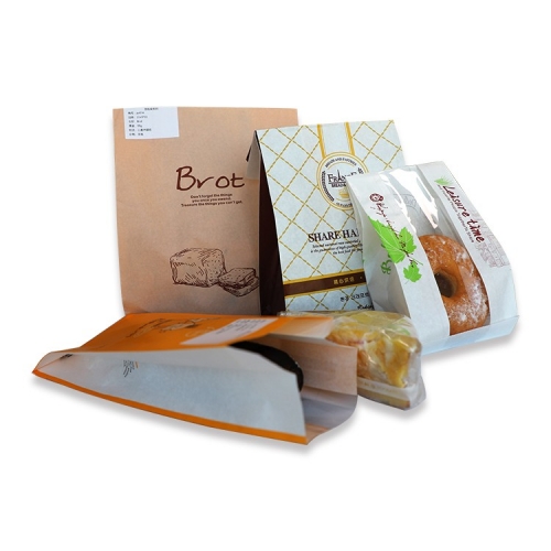 Impresión personalizada de bolsas de papel Kraft de varios tamaños para pan