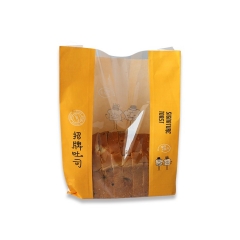 Bolsa de embalaje de papel de pan impreso para alimentos con ventanas de plástico
