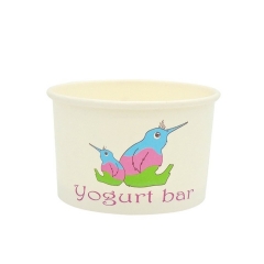 Bicchiere di carta per gelato/yogurt congelato personalizzato stampato biodegradabile