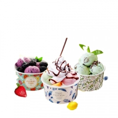 Одноразовые бумажные стаканчики для мороженого с печатью по индивидуальному заказу на 3 унции
