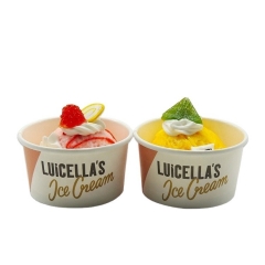 Двойные одноразовые бумажные чашки для мороженого Luxsury с покрытием PE с индивидуальным логотипом