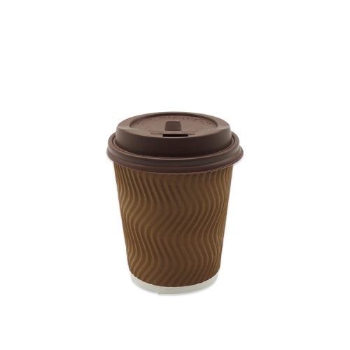 गुंबद कप ढक्कन ढक्कन के साथ डिस्पोजेबल कॉफी पेपर कप