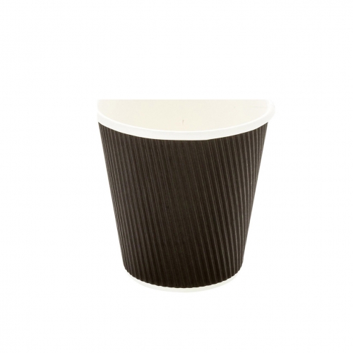 Taza de café desechable impresa personalizada del papel de empapelar de la ondulación de 4 OZ 12 OZ para la bebida caliente