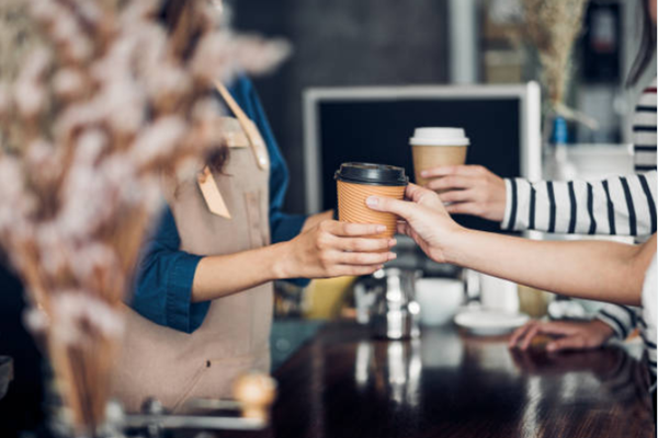 Superior paper cup with lid is the store’s credit card