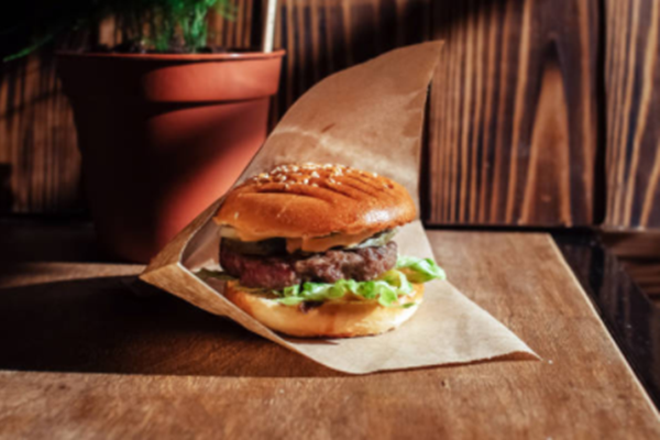 Burger paper bag becomes a stylish and socially conscious option