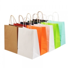 colored paper bags with handles