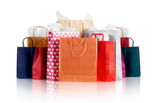 Colorful paper bags with handles give your customers great privacy