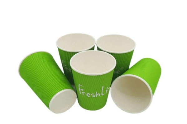 12oz ripple wall paper cup with lid 